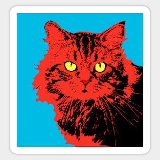 CAT POP ART RED BLUE Sticker